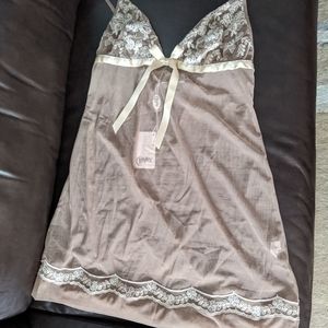 Christies beige mesh chemise 3/M NWT